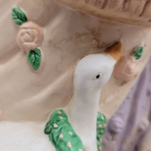 Victorian Santa Musical Porcelain Bisque Santa Claus Geese Roses Bells - Picture 8 of 11